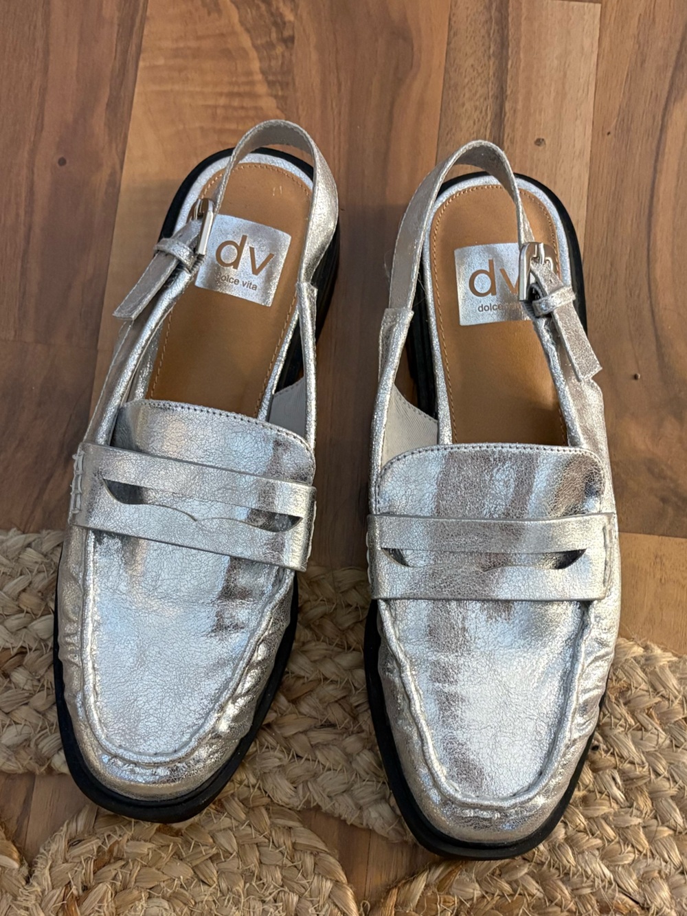 Dolce Vita | Silver Slingback Loafers